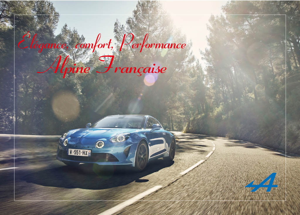 pub fictive pour Alpine mettant en avant l'élégance française de la marque