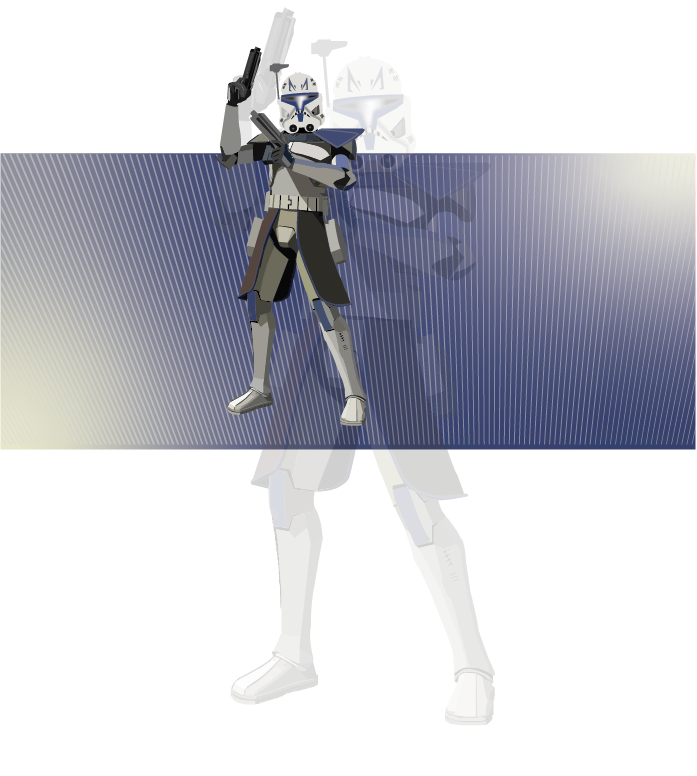 Dessin du capitaine rex de star Wars the clone Wars fait avec Illustrator