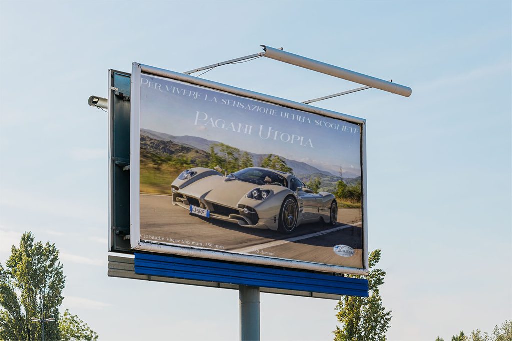 mise en situation d'une pub fictive faites pour Pagani qui se base sur le rêve